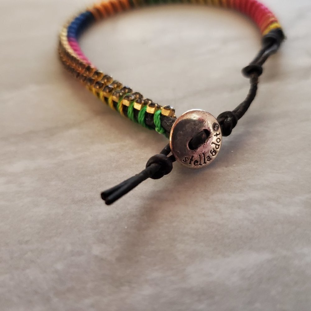 🌈 Stella and Dot Rainbow Rhinestones Crystals Colorful Visionary Bracelet 🌈 - Picture 2 of 8